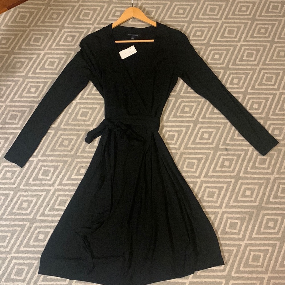 Banana Republic black wrap dress, size small never worn.